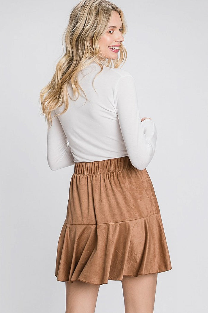 Suede Layard Skort with Self Tie