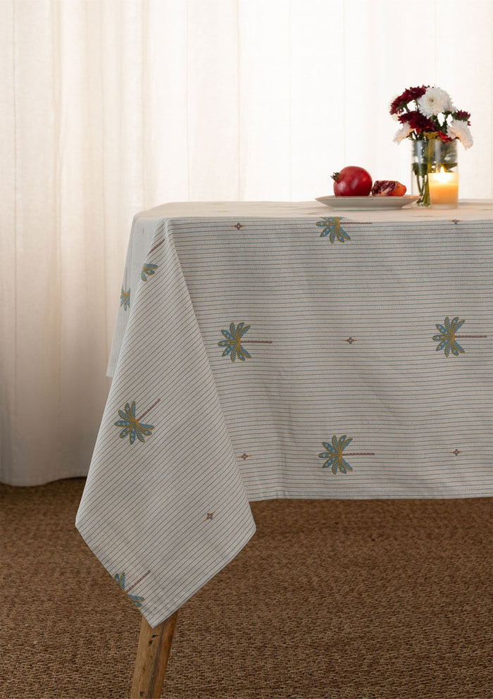 Tala Teal 100% Cotton Printed Table Cloth