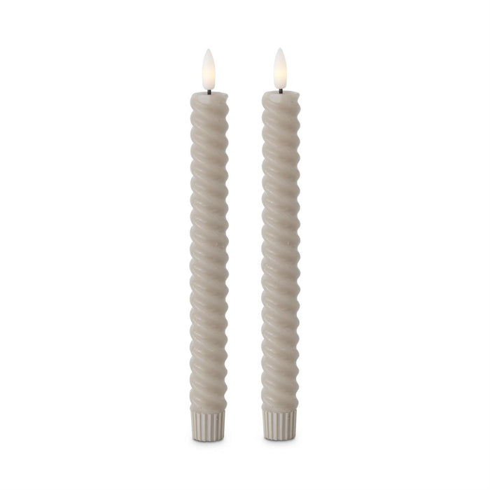 Taupe Spiral LED Candle with Timer