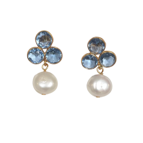Tenley Earrings - Tanzanite w/MOP