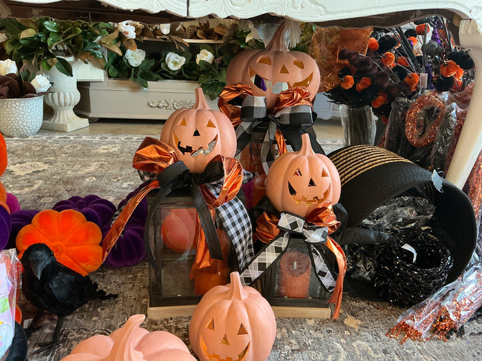 Terra Cotta Pumpkin Lantern
