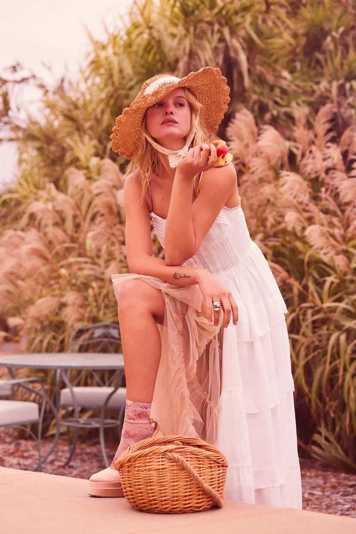 True Romance Pleated Tiered Ruffle Maxi Top - ShopPromesa