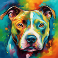 Watercolor Pitbull