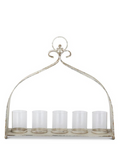 Weathered White & Gold Hurricane Candlehold