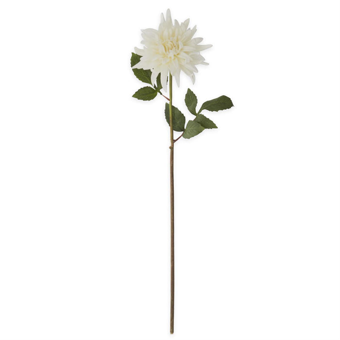 White Real Touch Dahlia Stem