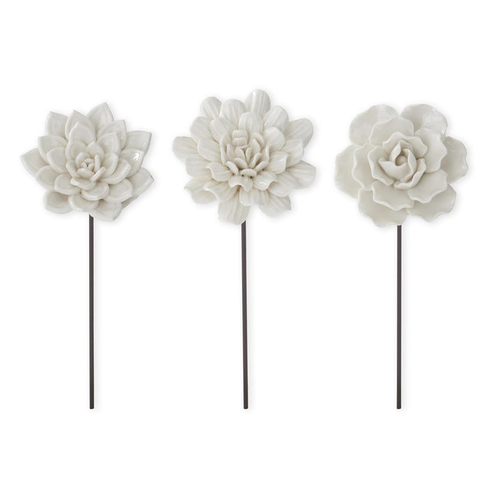 White Resin Flower Picks