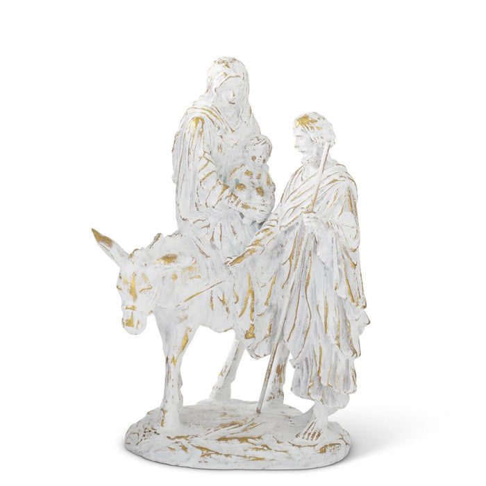 White with Gold Holy Family Traveling