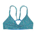 Patagonia Women's Reversible Seaglass Bay Bikini Top Sea Texture: Subtidal Blue