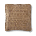 Woven Water Hyacinth Pillow with Braided Piping