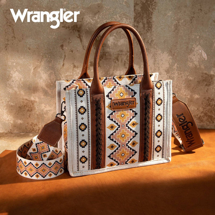 Wrangler Southwestern  Print Small Canvas Tote/Crossbody