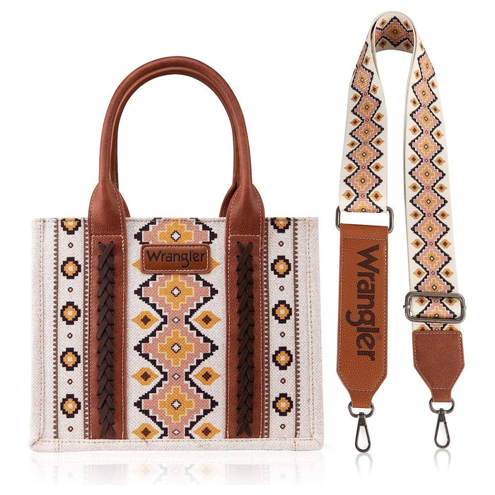 Wrangler Southwestern  Print Small Canvas Tote/Crossbody