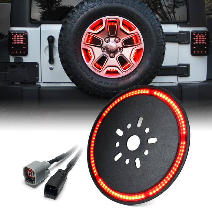 Xprite 14" Dual Ring Spare Tire Brake Light for Jeep Wrangler JK & JL | Typhoon Series