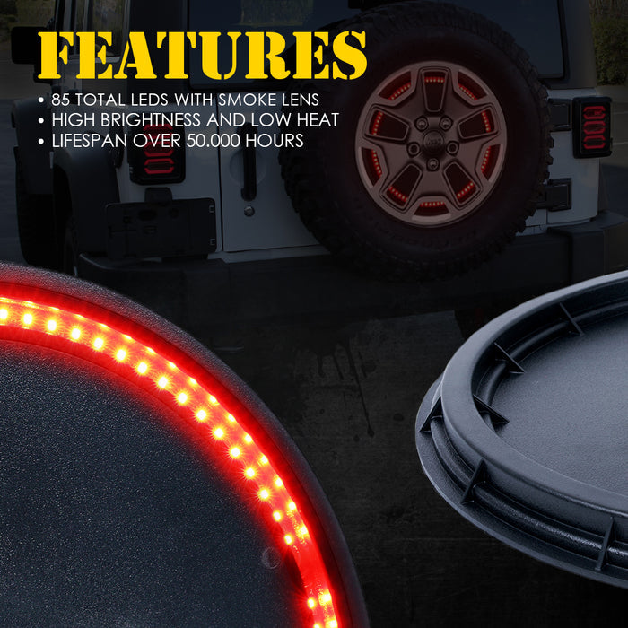 Xprite 14" Dual Ring Spare Tire Brake Light for Jeep Wrangler JK & JL | Typhoon Series