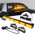 Xprite 27" G2 Vigilante Series 30W Traffic Advisor COB LED Strobe Light Bar with Suction Cup Brackets
