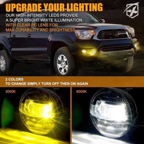 Xprite LED Fog Lights for 2005-2011 Toyota Tacoma DRL Replacement Fog Light Kit