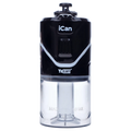 Front view of the black Yocan iCan Kit, showing the device’s sleek, cylindrical shape against a plain white background.