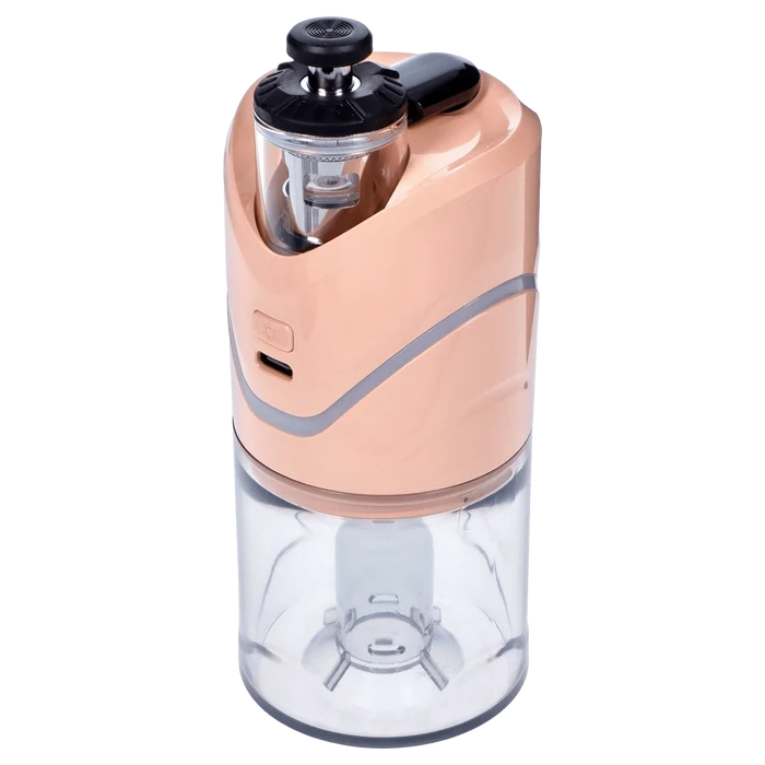 Front view of the Yocan iCan Kit – Peach, showcasing its clear design and compact size against a plain white background.