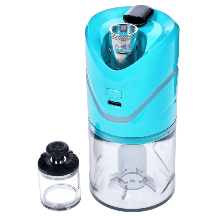Front view of the Yocan iCan Kit – Teal, showcasing its clear body and compact size against a plain white background.