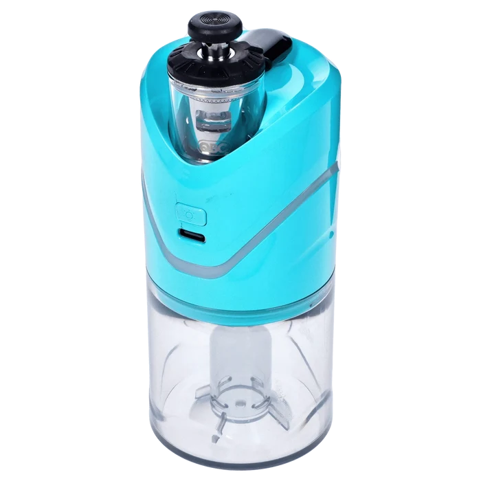 Front view of the Yocan iCan Kit – Teal, displaying a teal-colored, cylindrical device with a glossy finish and a sleek, modern design.