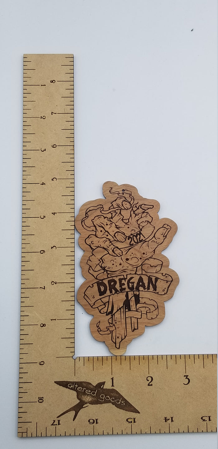 Zombie hand personalized name ornament